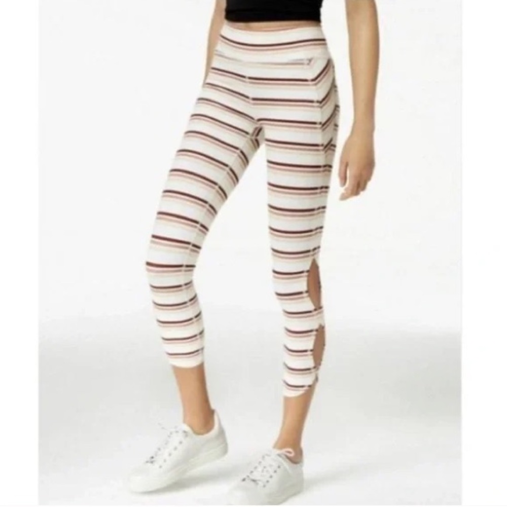 Free People Movement High Rise Striped Gidget Yoga Pants Leggings SMALL EUC